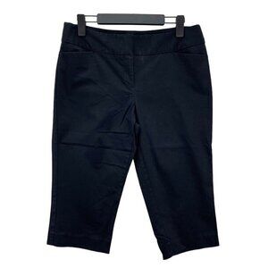 WORTHINGTON Capri Career‎ Pants Womens 10 Modern Fit Black Cotton Nylon